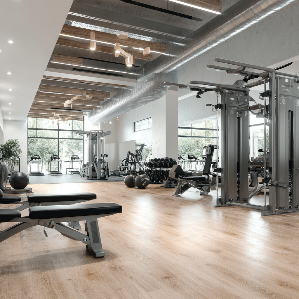 Modern fitness facility with welcoming atmosphere for people of all fitness levels